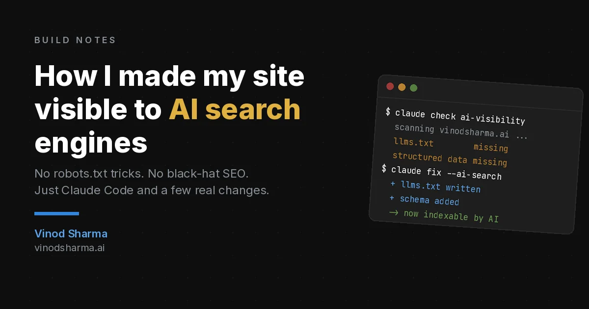 How I Added AI Search Visibility to My Personal Site Using Claude Code